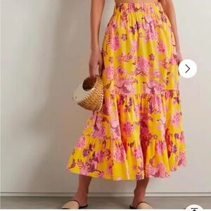 Cara Cara Chase Skirt Yellow and Orange flowers print